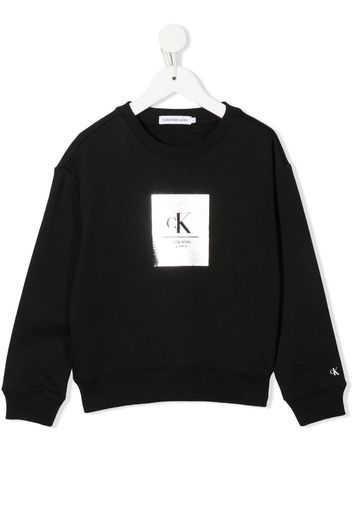 Calvin Klein Kids logo-print cotton sweatshirt - Schwarz