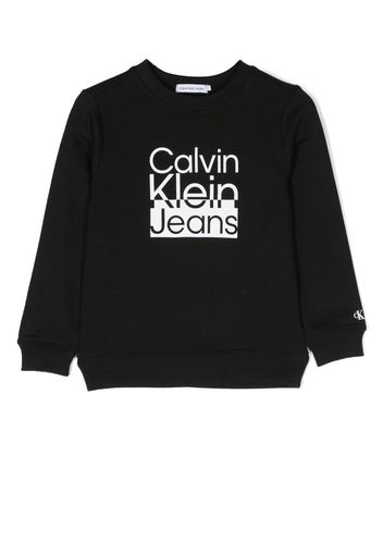 Calvin Klein Kids logo print crew-neck sweatshirt - Schwarz