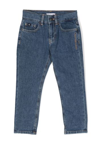 Calvin Klein Kids logo-embroidered jeans - Blau