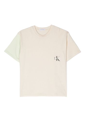 Calvin Klein Kids asymmetric neutrals T-shirt - Nude
