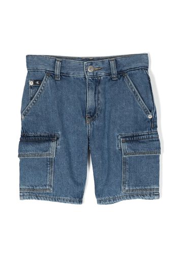 Calvin Klein Kids cargo denim shorts - Blau