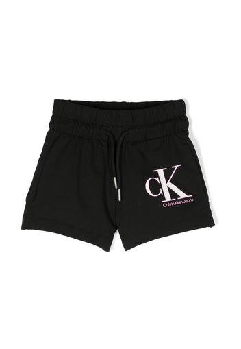 Calvin Klein Kids logo-print drawstring shorts - Schwarz