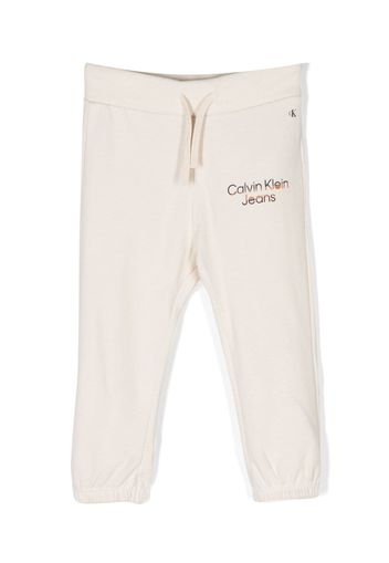 Calvin Klein Kids logo-print cotton track pants - Nude