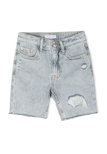 Calvin Klein Kids light-wash denim shorts - Blau