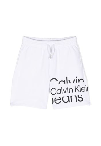 Calvin Klein Kids logo-print drawstring shorts - Weiß