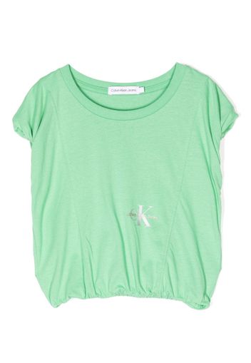 Calvin Klein Kids logo-print elasticated-hem T-shirt - Grün