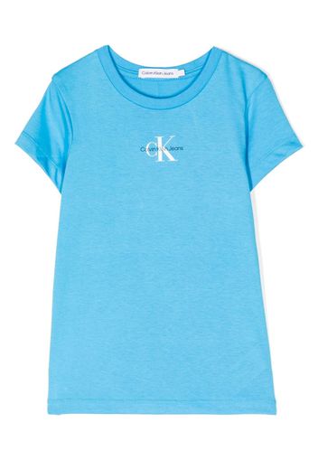 Calvin Klein Kids logo-print cotton T-shirt - Blau