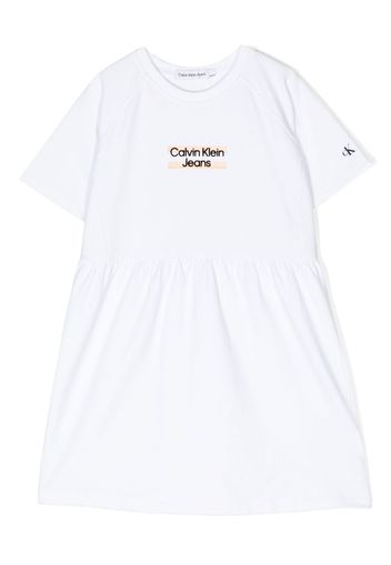 Calvin Klein Kids logo-embroidered dress - Weiß