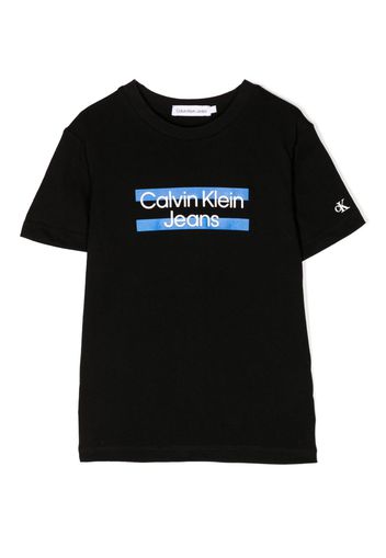 Calvin Klein Kids logo-print cotton T-shirt - Schwarz