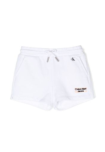 Calvin Klein Kids logo-embroidered cotton shorts - Weiß