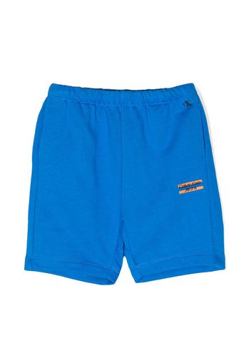 Calvin Klein Kids logo-print cotton track shorts - Blau
