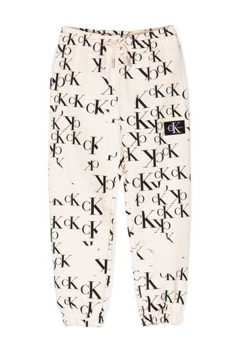 Calvin Klein Kids monogram-pattern jersey pant - Nude