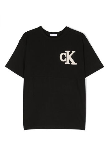 Calvin Klein Kids logo-patch cotton T-shirt - Schwarz