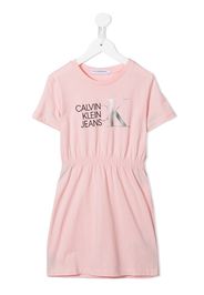 Calvin Klein Kids Kleid mit Metallic-Logo - Rosa