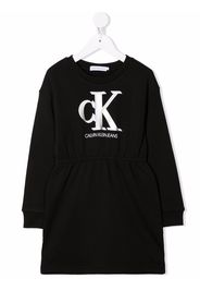 Calvin Klein Kids Sweatshirtkleid mit Logo-Print - Schwarz