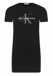 Calvin Klein Kids T-Shirtkleid mit Logo-Print - Schwarz