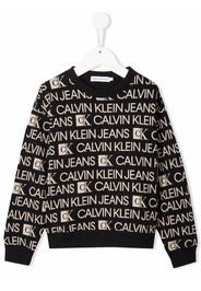 Calvin Klein Kids logo-print cotton sweatshirt - Schwarz