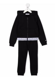 Calvin Klein Kids logo tape cotton tracksuit - Schwarz