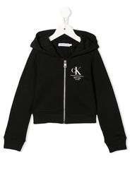 Calvin Klein Kids logo-print cotton hoodie - Schwarz