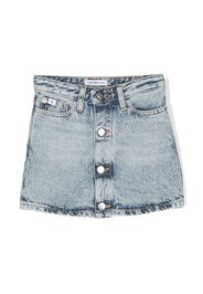 Calvin Klein Kids front-button denim mini skirt - Blau