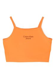 Calvin Klein Kids logo-print cropped tank top - Orange