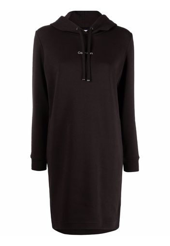 Calvin Klein logo-print hoodie short dress - Schwarz