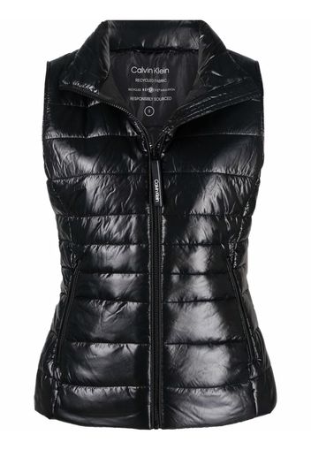 Calvin Klein high-shine padded gilet jacket - Schwarz