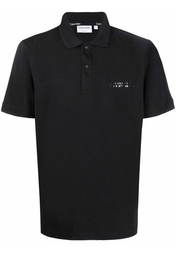 Calvin Klein logo-print polo shirt - Schwarz