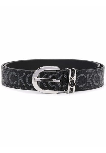 Calvin Klein Must Loop monogram-logo belt - Schwarz