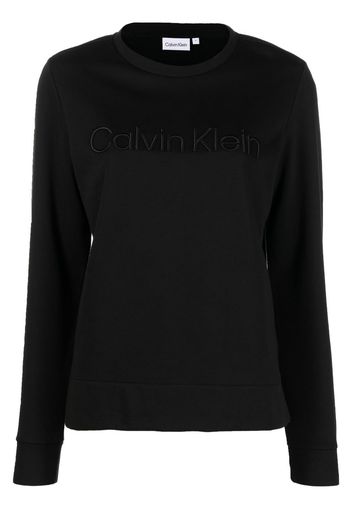 Calvin Klein embroidered-logo detail sweatshirt - Schwarz