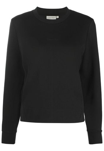 Calvin Klein logo-print crew neck sweatshirt - Schwarz