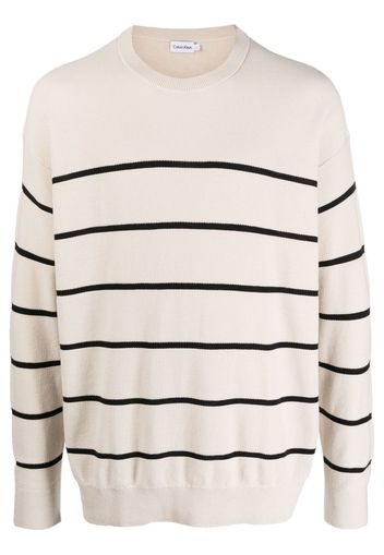 Calvin Klein striped crew-neck jumper - Nude