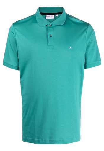 Calvin Klein chest logo-print polo shirt - Blau