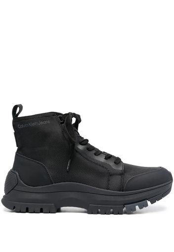 Calvin Klein logo-print hiking boots - Schwarz