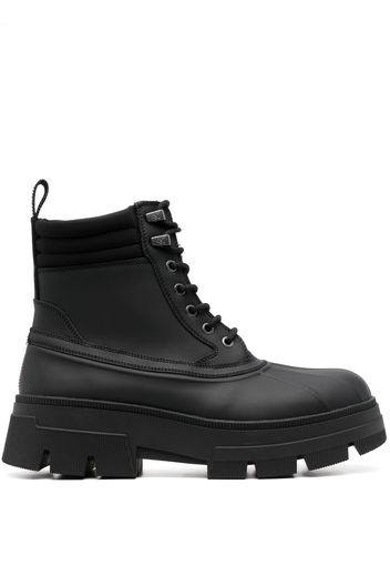 Calvin Klein lace-up combat Chelsea boots - Schwarz