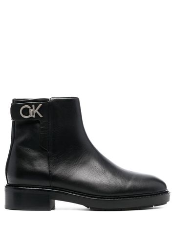 Calvin Klein 35mm logo-plaque ankle boots - Schwarz