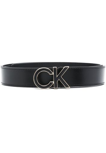 Calvin Klein Re-Lock leather belt - Schwarz