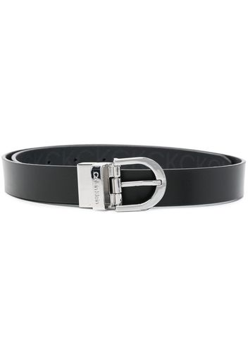 Calvin Klein engraved-logo buckle belt - Schwarz