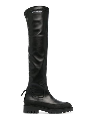 Calvin Klein combat knee-length boot - Schwarz