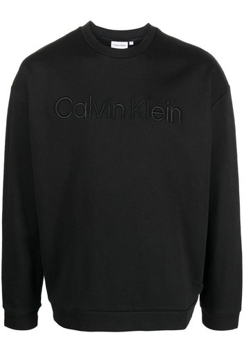 Calvin Klein embroidered-logo crew neck sweatshirt - Schwarz