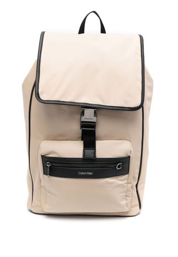 Calvin Klein logo-lettering recycled backpack - Nude