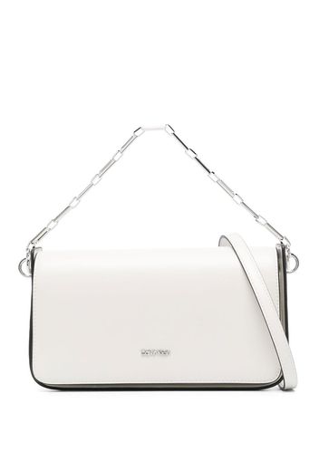 Calvin Klein logo-detail faux-leather crossbody bag - Nude