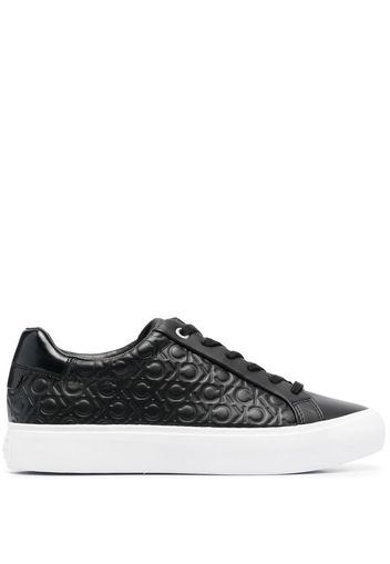 Calvin Klein logo-debossed low-top sneakers - Schwarz