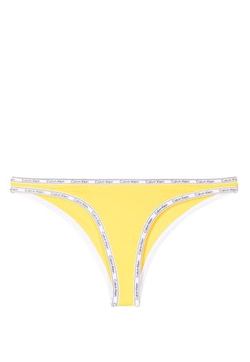 Calvin Klein logo-print strap bikini bottoms - Gelb