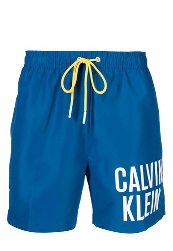 Calvin Klein logo-print swim shorts - Blau