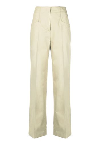 Calvin Klein high-waisted straight cotton trousers - Nude