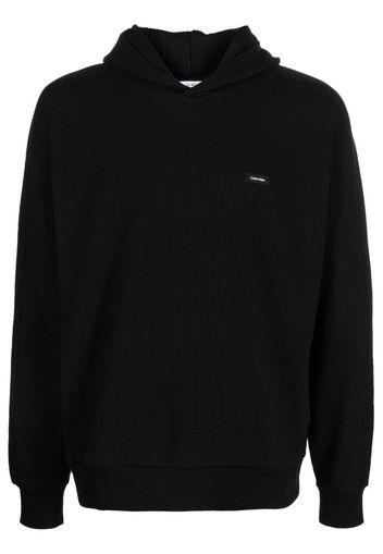 Calvin Klein Ottoman comfort ribbed hoodie - Schwarz