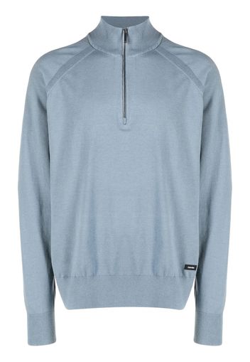 Calvin Klein lyocell-blend quarter-zip jumper - Blau