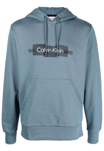 Calvin Klein logo-print hoodie - Blau