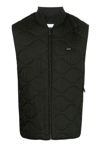 Calvin Klein quilted zip-up vest - Schwarz